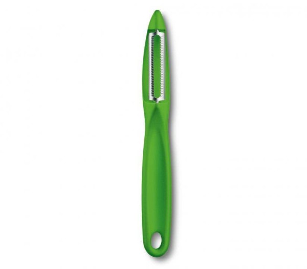 Victorinox Swiss Küchenutensilien, Universalschäler, hell grün, rostfreie Pendelklinge, Zackenschliff, zweischneidig, 7.6075.4