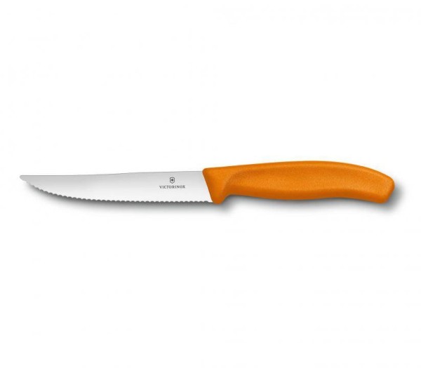 Victorinox Classic Steak- und Pizzamesser GOURMET, 12 cm,Wellenschliff, orange, 6.7936.12L9