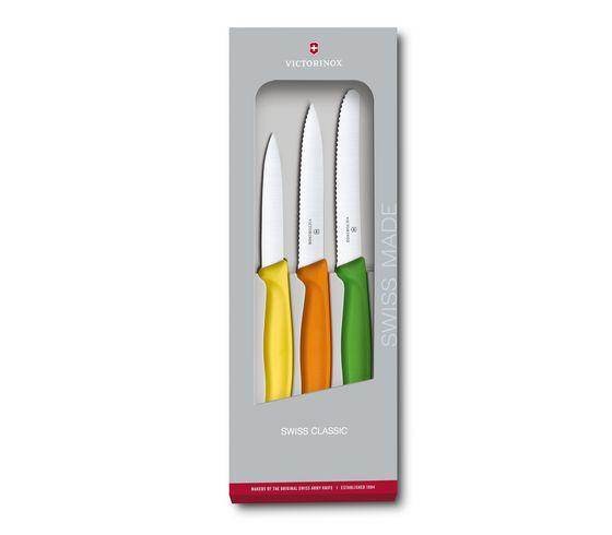 Victorinox Swiss Classic, Gemüsemesser-SET, 3-Teilig, hell grün orange gelb, 6.7116.31G