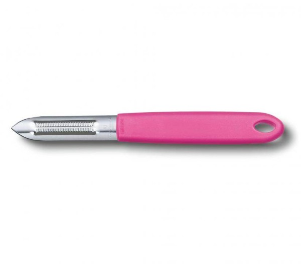 Victorinox Swiss Küchenutensilien, Schäler, Gemüseschäler, pink, rostfreie Zackenschliffklinge, zweischneidig, 7.6077.5