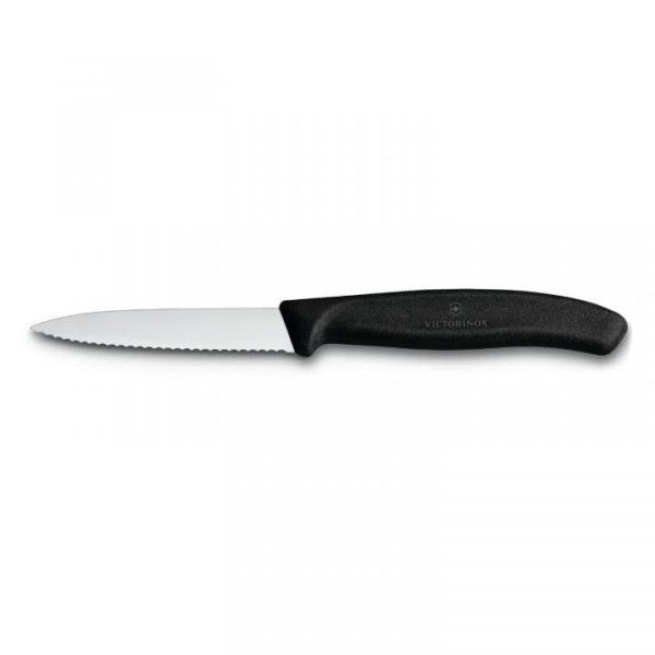 Victorinox Classic Gemüsemesser, Wellenschliff, mittelspitz , Klinge 8 cm, schwarz 6.7633