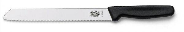 Victorinox Standard Brotmesser, 21 cm, schwarz, Wellenschliff, 5.1633.21