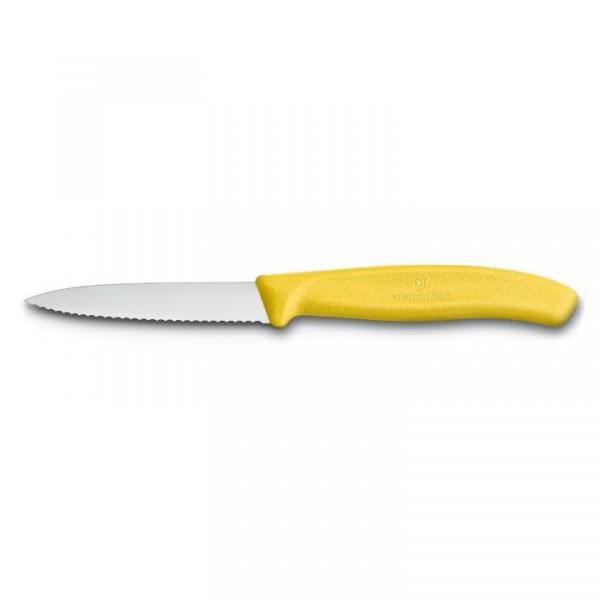 Victorinox Classic Gemüsemesser, Wellenschliff, mittelspitz, Klinge 8 cm, gelb, 6.7636.L118