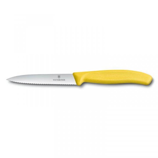 Victorinox Classic Gemüsemesser, Wellenschliff, Klinge 10 cm, mittelspitz, gelb, 6.7736.L8