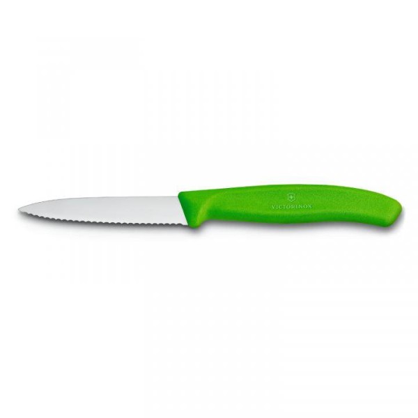 Victorinox Classic Gemüsemesser, Wellenschliff, mittelspitz, Klinge 8 cm, grün, 6.7636.L114