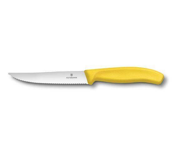 Victorinox Classic Steak- und Pizzamesser GOURMET, 12 cm, Wellenschliff, gelb, 6.7936.12L8