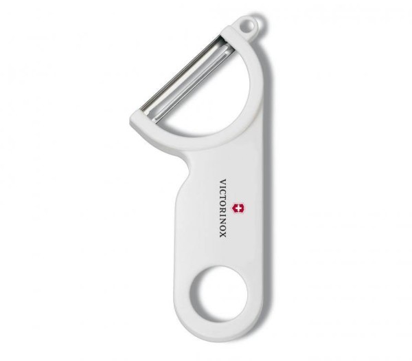 Victorinox Swiss Küchenutensilien, Sparschäler, Gemüseschäler, weiss, rostfreie Pendelklinge, 7.6073.7