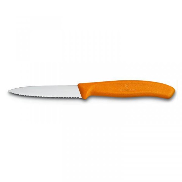 Victorinox Classic Gemüsemesser, Wellenschliff, mittelspitz, Klinge 8 cm, orange, 6.7636.L119