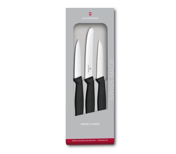 Victorinox Swiss Classic, Gemüsemesser-SET, 3-Teilig, schwarz, 6.7113.3G