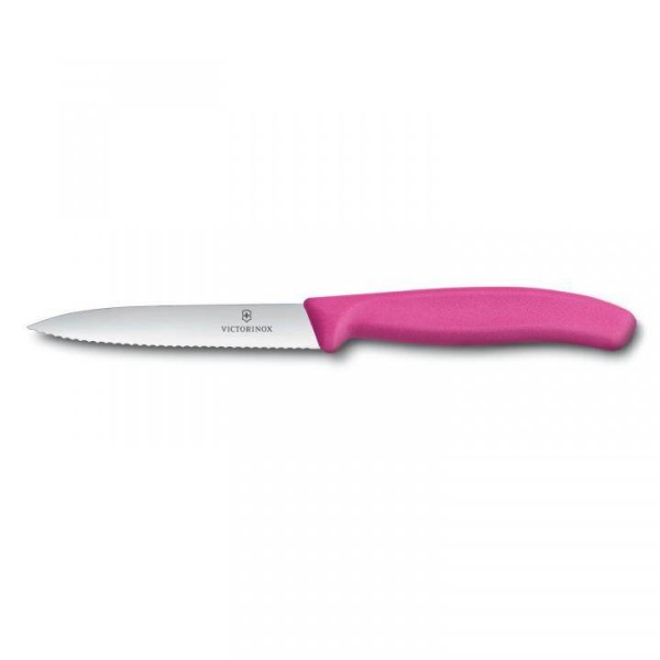 Victorinox Classic Gemüsemesser, Wellenschliff, Klinge 10 cm, mittelspitz, pink, 6.7736.L5