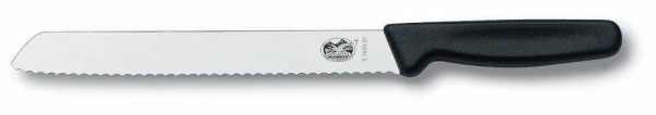Victorinox Standard Brotmesser, 18 cm, schwarz, Wellenschliff, 5.1633.18