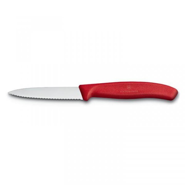 Victorinox Classic Gemüsemesser, Wellenschliff, mittelspitz, Klinge 8 cm, rot 6.7631