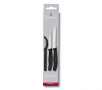 Victorinox Swiss Classic, Gemüsemesser-SET mit Schäler, 3-Teilig, schwarz,  6.7113.31