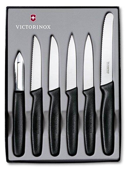 Victorinox Swiss Standard Gemüsemesser-Set 6-teilig, schwarz, 5.1113.6