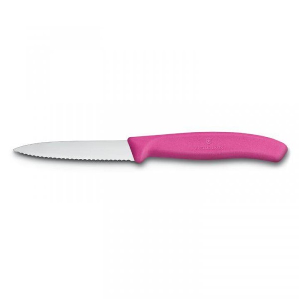 Victorinox Classic Gemüsemesser, Wellenschliff, mittelspitz, Klinge 8 cm, pink, 6.7636.L115