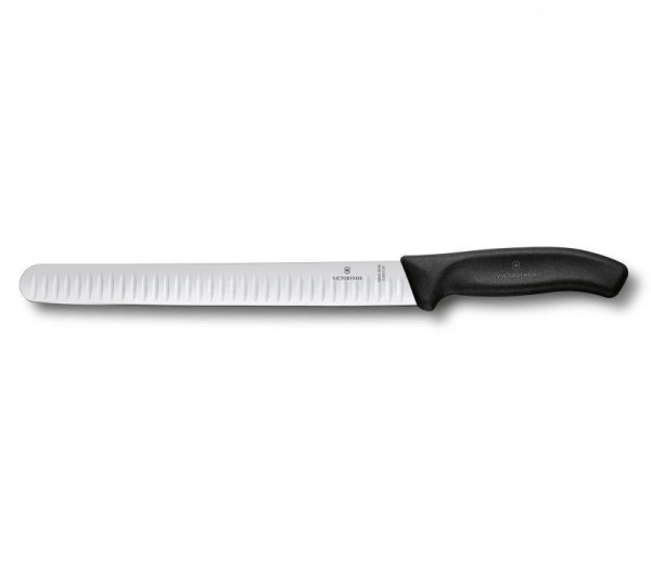Victorinox Classic Schinkenmesser, 25 cm, Kullenschliff, runde Klinge, schwarz, 6.8223.25G