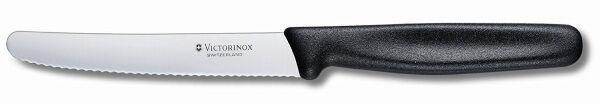 Victorinox Standard Tomaten- und Tafelmesser, schwarz, Wellenschliff, 11 cm, 5.0833
