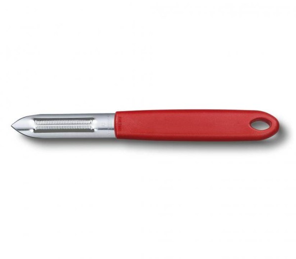 Victorinox Swiss Küchenutensilien, Schäler, Gemüseschäler, rot, Zackenschliffklinge, zweischneidig, 7.6077