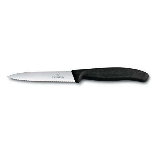 Victorinox Classic Gemüsemesser, Wellenschliff, mittelspitz, Klinge 10 cm, schwarz 6.7733