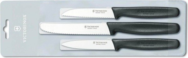 Victorinox Swiss Standard Gemüsemesser-Set 3-teilig, schwarz, 8 cm, 5.1113.3