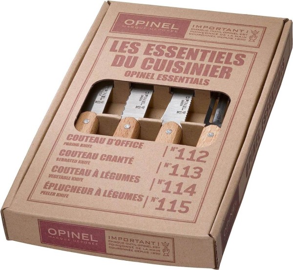 Opinel Küchenmesser-Set LES ESSENTIELS Buche, natur, 4-teilig